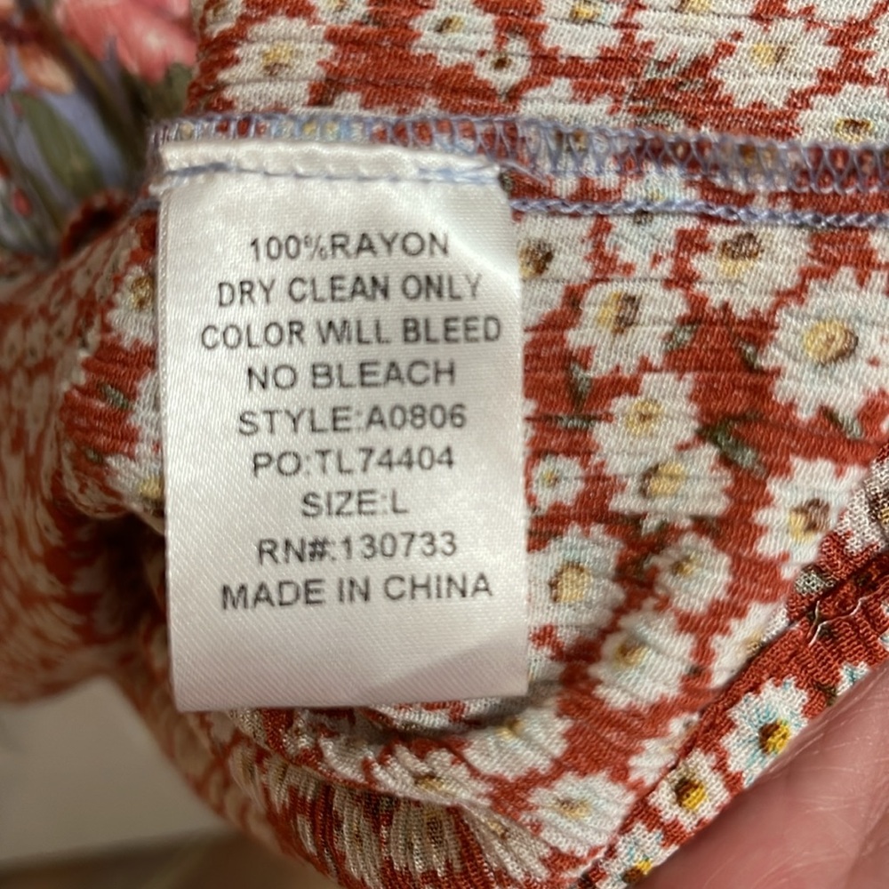 SOLD NWT Large Umgee Mixed Fabric Tiered Midi dress - Picture 9 of 10